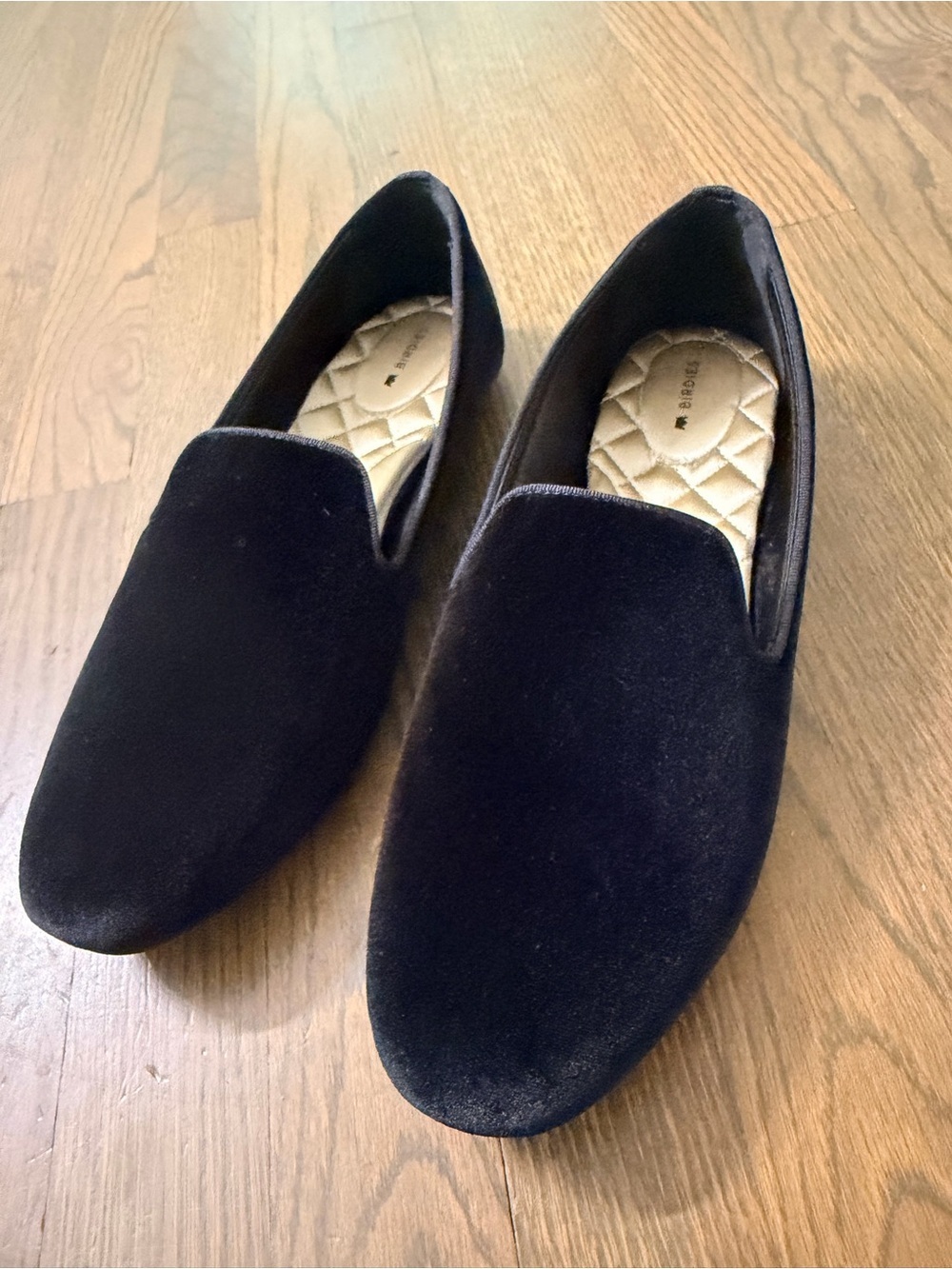 Birdies The Starling Black velvet loafers Slip-On Flats Women’s 11